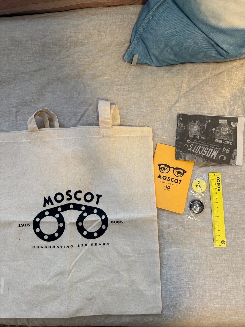 MOSCOT Natural Canvas Kids Tote with Black Logo